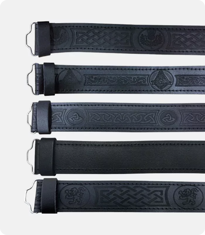 Custom Made Black Leather Belts