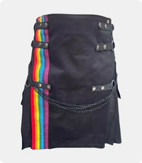 Gothic-Black-Rainbow-Utility-Kilt-with-Chains