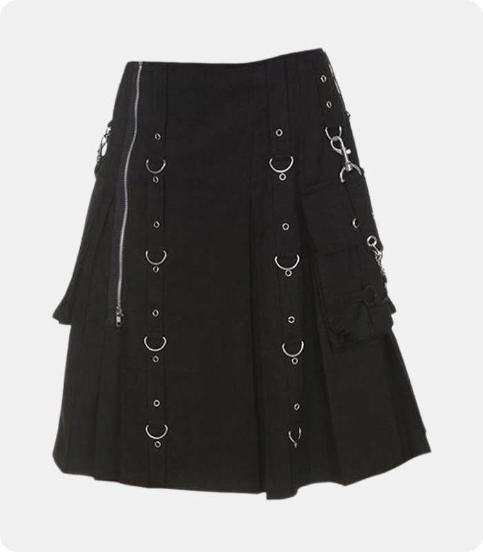 Men's-Black-Fashion-Steampunk-Gothic-Kilt