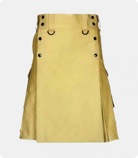Men's-Khaki-Utility-Kilt-with-Slant-and-Flap-Pockets