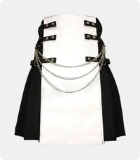 Men's-White-And-Black-Gothic-Hybrid-Kilt