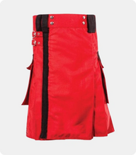 Scottish-Mens-Red-Utility-Kilt-with-Classic-Straps
