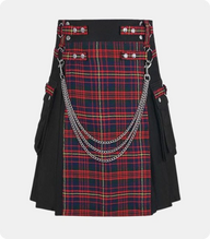 Stylish-Black-Gothic-Kilt-with-Chains