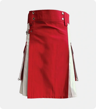 White-with-Red-Two-Tone-Utility-Kilt