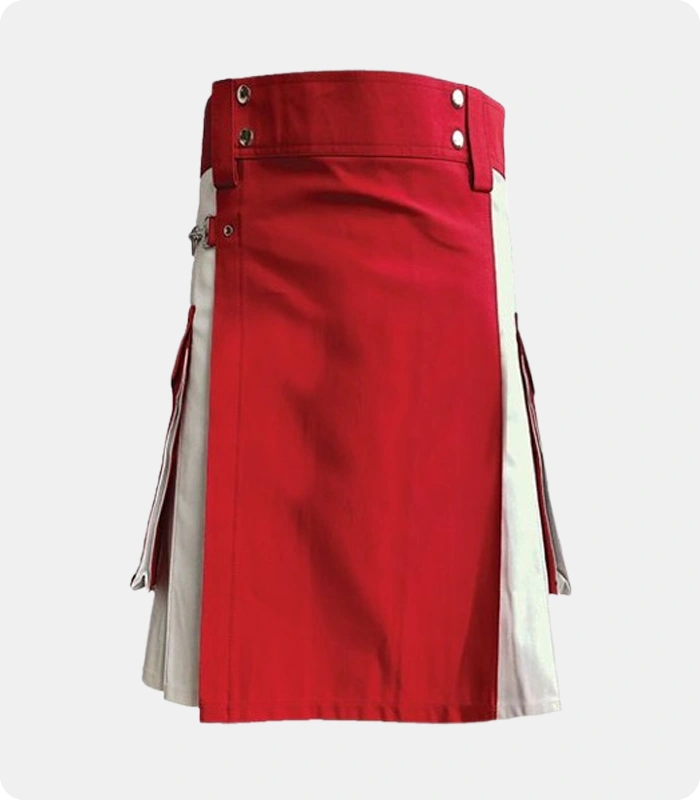 White-with-Red-Two-Tone-Utility-Kilt