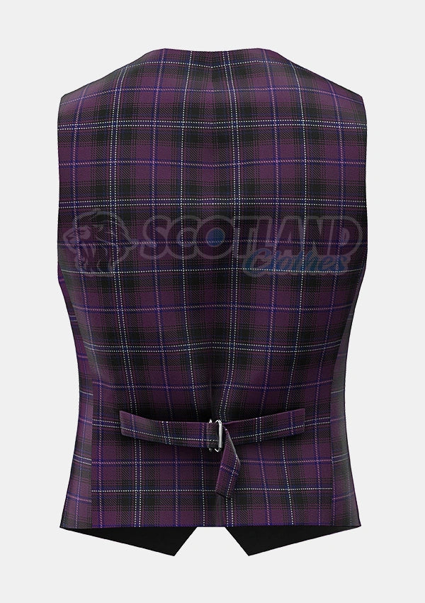 Custom Made Purple Tartan Waistcoat