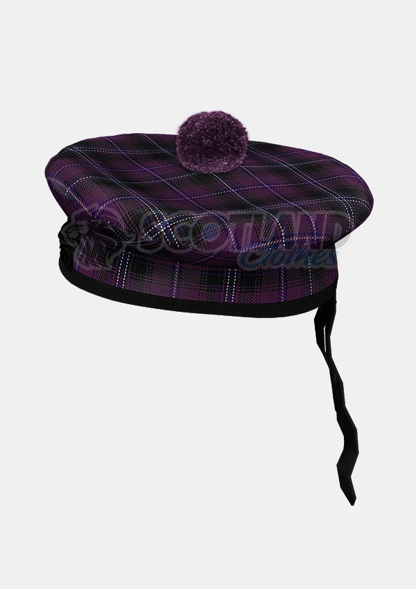 Purple Tartan Balmoral Hat