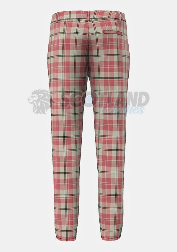 Alisa Pink Tartan Trouser Back