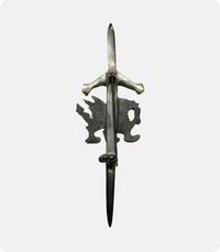 Antique Dragon Sword kilt pin Back