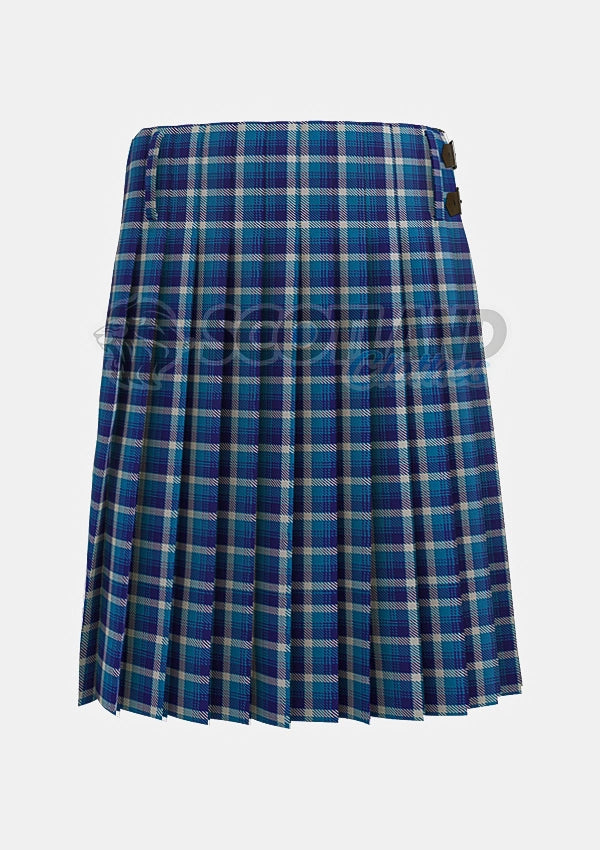 Bannockbane Light Blue Tartan Kilt Back