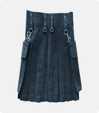 Beautiful Black Denim kilt Back