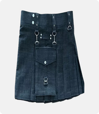 Beautiful Black Denim kilt Side