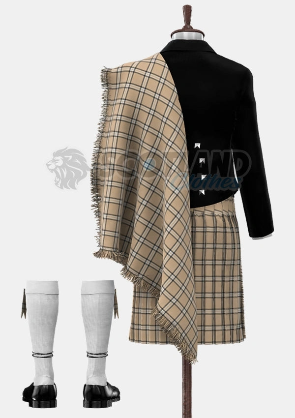 Beige Tartan Prince Charlie Outfit