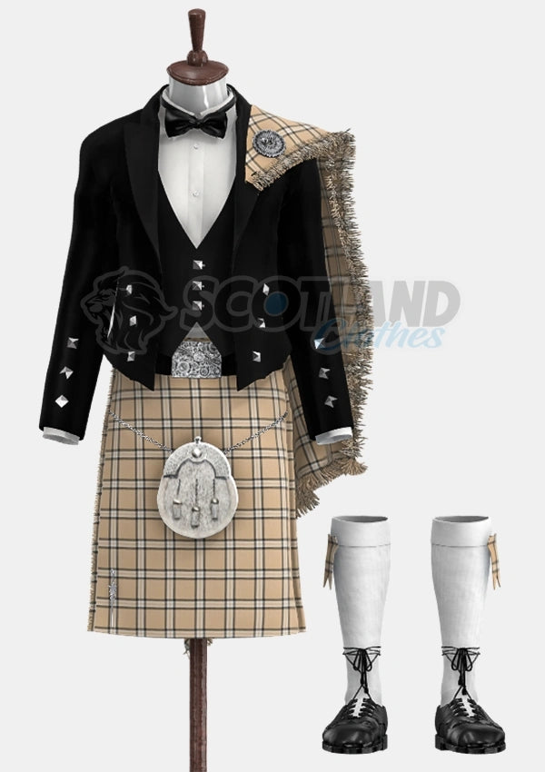 Beige Tartan Prince Charlie Outfit