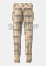 Beige Tartan Trouser Back