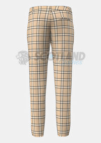 Beige Tartan Trouser Back