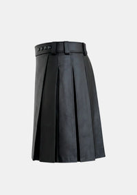 Black Leather Kilt Left