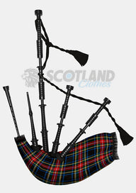 Black Stewart Tartan Bagpipe