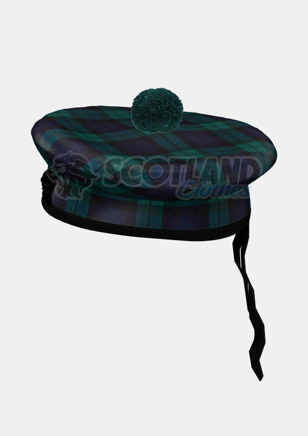 Black Watch Tartan Balmoral Hat Front Side