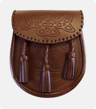 Brown Celtic Embossed Leather Sporran