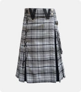 Custom Made Box Pleated Grey Hamilton Modern Kilt