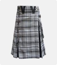 Custom Made Box Pleated Grey Hamilton Modern Kilt