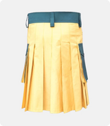 Custom Made Green & Yellow Hybrid kilt Back