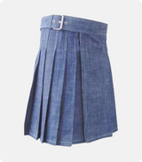 Custom Made Stylish Blue Denim Kilt Side