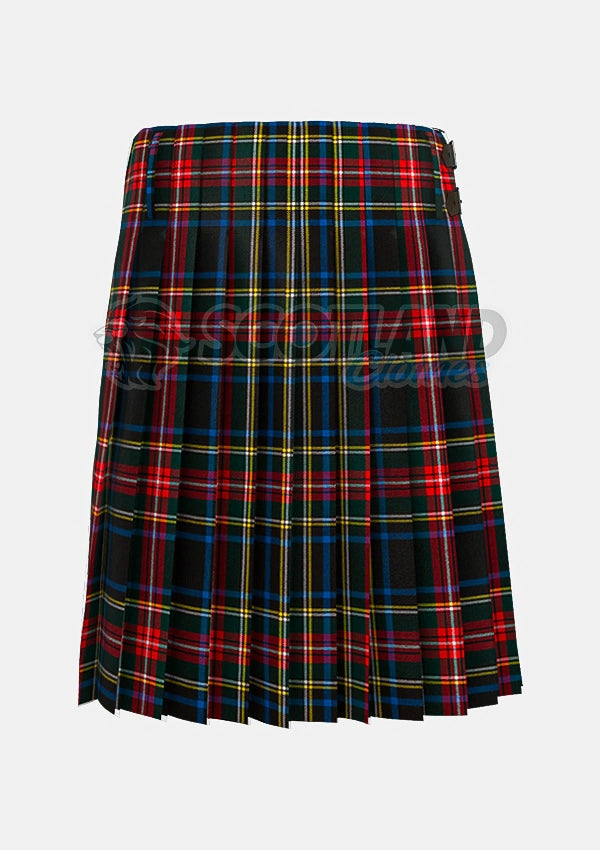 Black Stewart Tartan Kilt Back