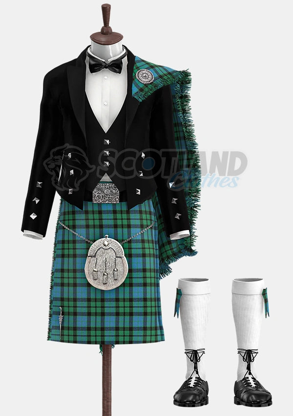 Custom Made Mackay Ancient Tartan Prince Charlie Kilt Outfit