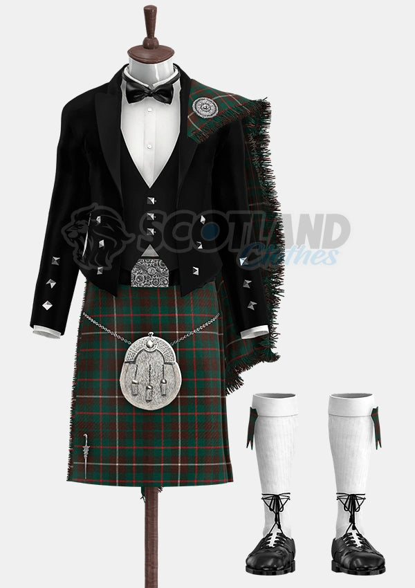 Custom Made Mackinnon ancient hunting tartan Prince Charlie Kilt Outfit
