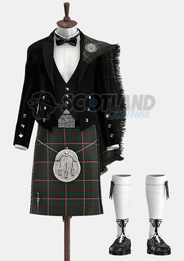 Custom Made Mackinnon hunting modern tartan Prince Charlie Kilt Outfit