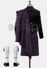 Custom Made Purple Tartan Prince Charlie Kilt Outfit