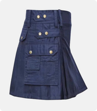 Dark Blue Women Utility Kilt Right-Side