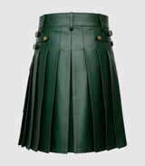 _Dark Green Leather Kilt Back