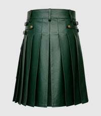 _Dark Green Leather Kilt Back