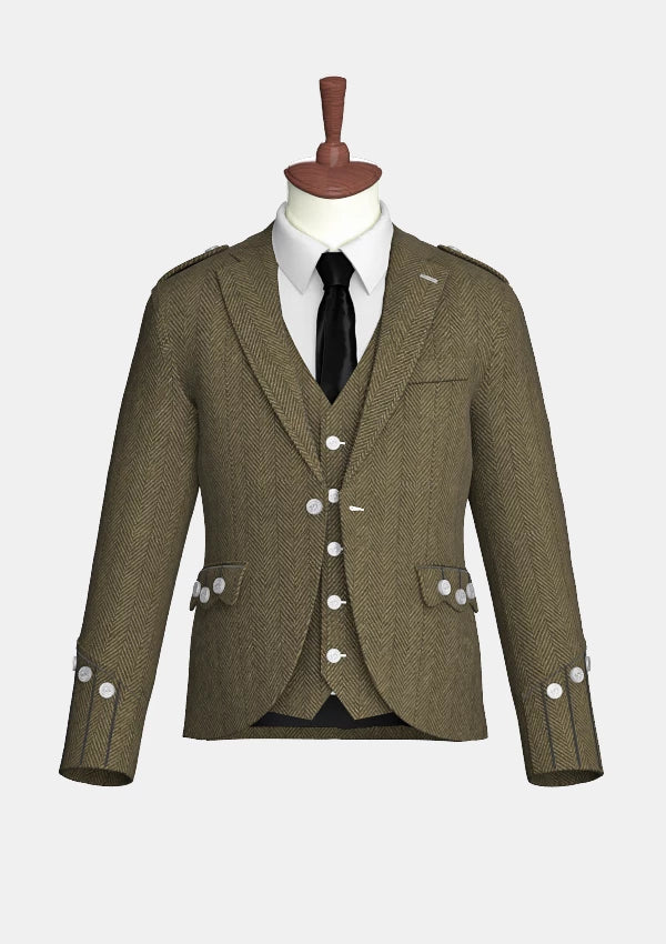 Dark_Olive_Green_Tweed_Argyle_Jacket_front_image