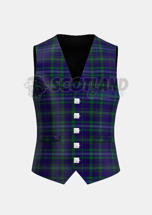 Davies Tartan Waistcoat Front