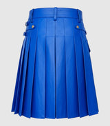 Electric Blue Leather Kilt Back