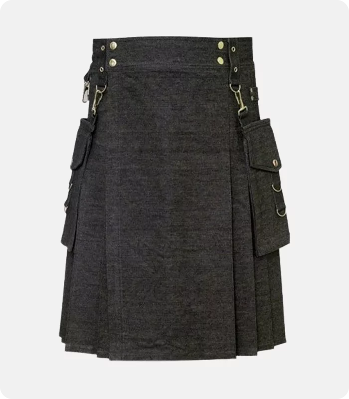 Elegant Relaxed Stylish Denim Kilt