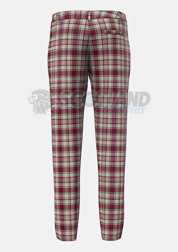 Etive Burgundy Tartan Trouser Back