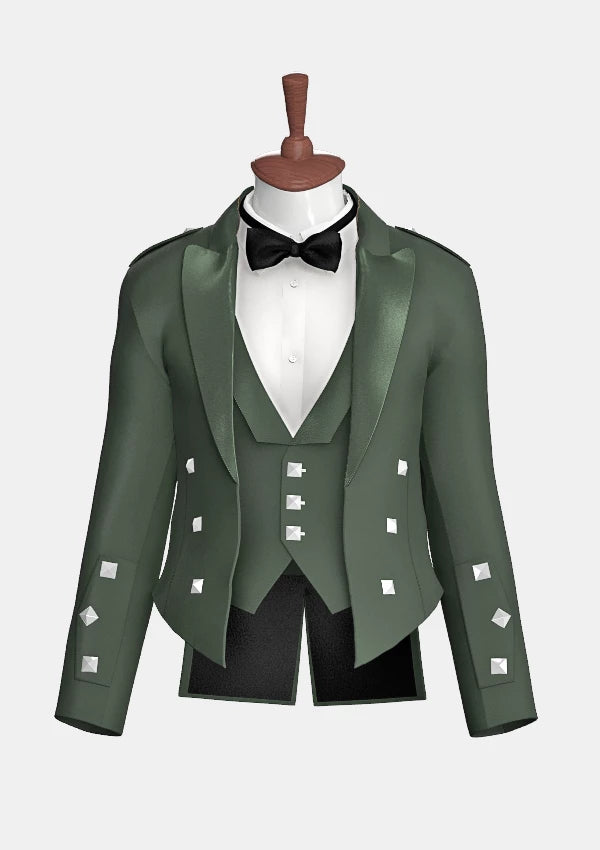 Forest_Green_Prince_Charlie_Kilt_Jacket_with_Satin_Lapels_front_image