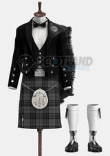 Grey Spirit Tartan Prince Charlie Outfit