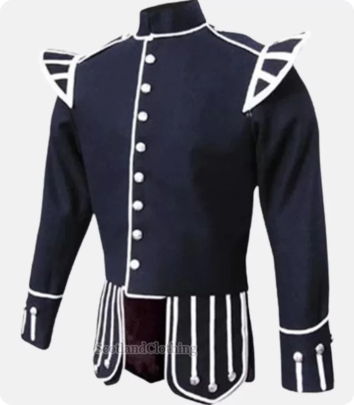 Hand Made Traditional Scottish Blue Military Drummer Doublet