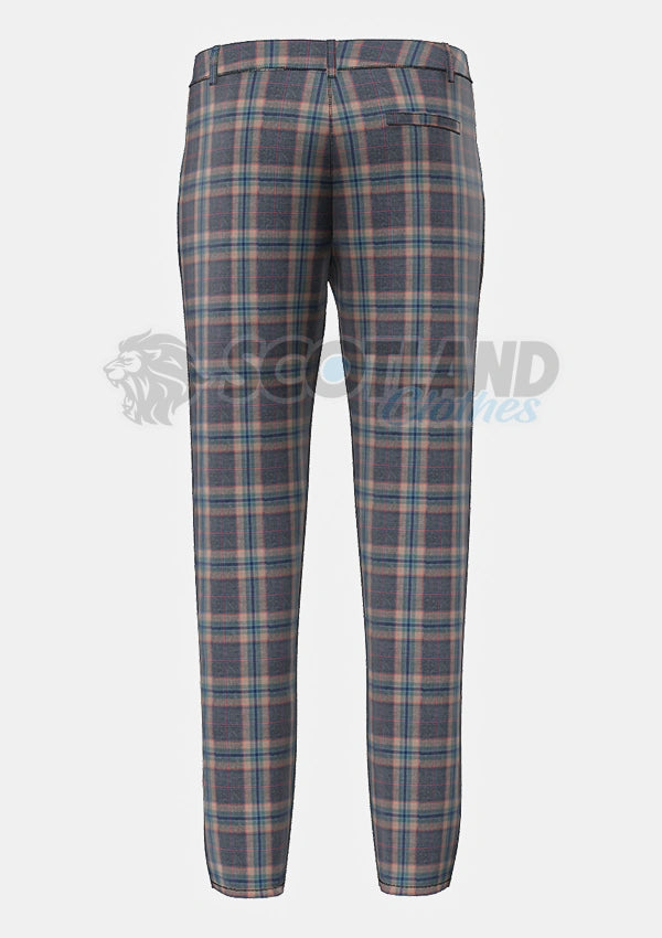 Harris Mist Tartan Trouser Back