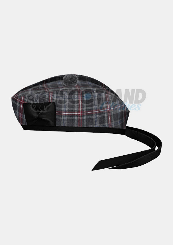 Hebridean Heather Tartan Glengarry Hat Side