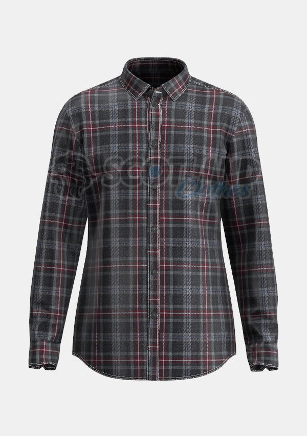 Hebridean Heather Tartan Shirt Front