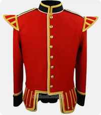 High Quality Hand Made Scottish Red Military Drummer Doublet