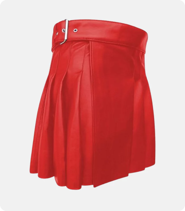 High Quality Red Leather Kilt