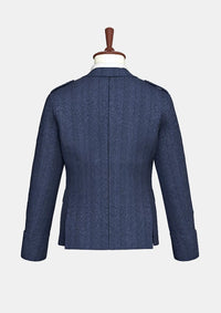 Indigo Blue Tweed Argyle Jacket